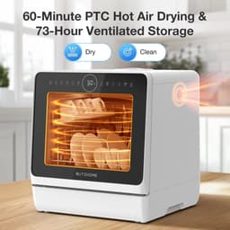 DIMICO - Slimme Aanrecht Vaatwasser met APP - Compacte Mini Dishwasher 5L Watertank - 8 Programma’s - Vrijstaand Tafelmodel — thumbnail 5