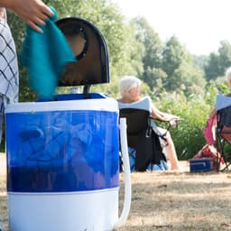 Florixa® Camping Wasmachine - Mini Wasmachine - Wasmachines - 2 kg per Wasbeurt - Met Timer - Blauw - 39cm x 37cm x 51cm — thumbnail 5