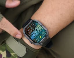 Denver Smartwatch Dames & Heren - Android & iOS - Volledige Belfunctie - 100 Sportmodi - Sporthorloge - Hartslagmeter - Bloeddrukmeter - Stappenteller - Saturatiemeter - Slaapmonitor - Social Media Activiteit - SWC191- Zwart — thumbnail 3