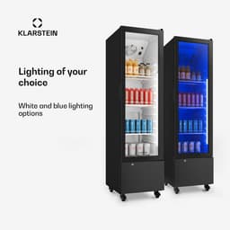 Klarstein Drankkoeler GrandCooler commerciële koelkast 180 L – met LED-verlichting (wit/blauw), instelbare temperatuur 0–10 °C, 3 planken - Drankenkoelkast - voor Bar - Thermostaat - Drankkoelkast - Drankenkoeler - Beverage Cooler — thumbnail 8