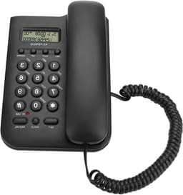 Vaste Telefoon - Bedrade Telefoon - Thuis Kantoor Gebruik - FSK DTMF Dual System - 19.5 x 12.8 cm - Zwart — thumbnail 1