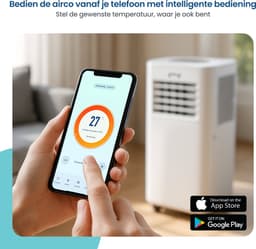 Gologi 3-in-1 Mobiele Airco - Aircooler met Wifi en App - 9.000 BTU/h - Met Raamafdichtingskit - Inclusief Afstandsbediening – Geschikt voor Slaapkamer - Wit — thumbnail 2