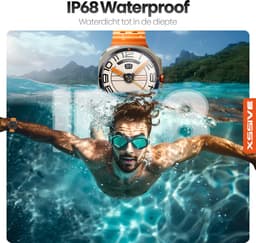 Xssive Watch Ultra 3 - Smartwatch Dames - Stijlvol Horloge met Belfunctie - 1.43" AMOLED - Hartslag & Zuurstofmeter - incl. 2 Bandjes (Zwart & Oranje) - Smartwatch - Titanium Gray — thumbnail 2