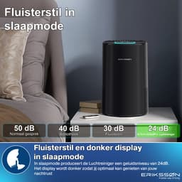 Erikssøn Luchtreiniger Air Purifier Elite - 2x HEPA-14 Filter - Zwart - 240 m3/u - Vermindert Stof En Pollen - Met Hepa Filter - Met Ionisator — thumbnail 8