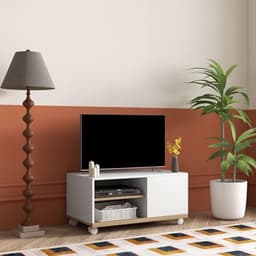 TV-kast op wielen met 2 remmen en 2 opbergcompartimenten — thumbnail 3