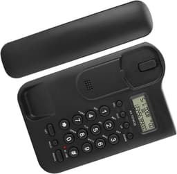Vaste Telefoon - Bedrade Telefoon - Thuis Kantoor Gebruik - FSK DTMF Dual System - 19.5 x 12.8 cm - Zwart — thumbnail 3