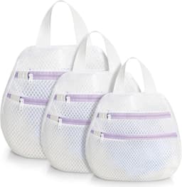 3-delige wasmachine met dubbellaags wasnet en herbruikbare waszak van mesh Geschikt voor bh's, sokken en paarse kleding (30 x 30 cm, 40 x 40 cm, 50 x 50 cm). — thumbnail 1