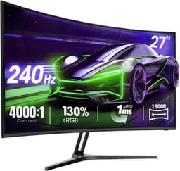 Zyrex® Gaming Monitor 240hz - Gaming Monitor -Zwart - ‎‎20cm x 62cm x 46cm — thumbnail 1
