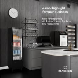 Klarstein Drankkoeler GrandCooler commerciële koelkast 180 L – met LED-verlichting (wit/blauw), instelbare temperatuur 0–10 °C, 3 planken - Drankenkoelkast - voor Bar - Thermostaat - Drankkoelkast - Drankenkoeler - Beverage Cooler — thumbnail 5