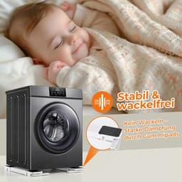 Wasmachine Onderstel - Rolonderstel Droger - Apparaten Verplaatsen - In Hoogte Verstelbaar - 30-40 cm - Wit — thumbnail 4