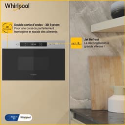solo magnetron 22l 1300w inbouw zwart - whirlpool - MBNA900X — thumbnail 6