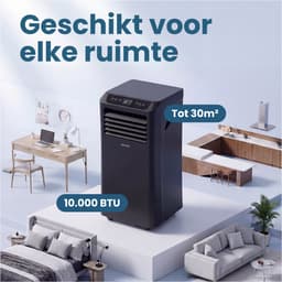 Auronic Mobiele Airco - 10.000 BTU - 4-in-1 - Airconditioning met 2 Raamafdichtingskits - Ventilator - Ontvochtiger - Tot 25m² - Zwart — thumbnail 4