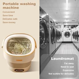 Mini Wasmachine met Centrifuge - Voor Kleine Wasgoed - Meerdere Programma's - — thumbnail 4