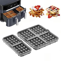 2 stuks wafelinzetstukken - geschikt voor Philips Airfryer 3000-serie (6L/3L) & Tefal EY9018 Airfryer - grijs — thumbnail 1