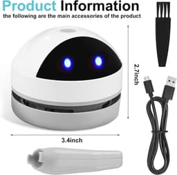 Mini desktop stofzuiger - Kruimelzuiger - Toetsenbord Stofzuiger - Draadloze stofzuiger - Handstofzuiger - Kleine Stofzuiger - USB oplaadbaar - voor bureau, kantoor, auto, kussen en toetsenbord — thumbnail 5