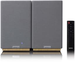 Lenco Hifi Speaker - Boekenplank speakers met Bluetooth - 80W - 2 stuks - Stereo set - SPB-241WDGY - Hout/Grijs — thumbnail 2