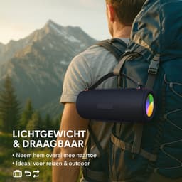 SyncGear Bluetooth Speaker 30W – Draagbare Draadloze Speaker met RGB Lichtshow - Muziekbox - Tot 20 uur - Geluidsbox - Zwart — thumbnail 8