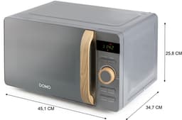 DOMO DO3420 Microgolfoven Solo ‘Wood You’ - Magnetron - Vrijstaand - 20 L - 700 W - Houtlook Handvat — thumbnail 7
