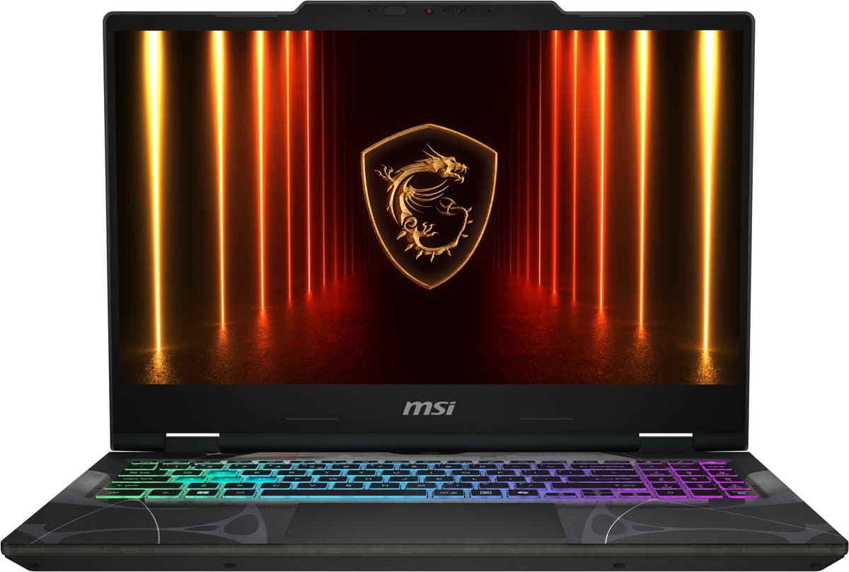 MSI Cyborg 15 B2RWGKG-482NL Intel Core 7 240H Laptop 39,6 cm (15.6") Full HD 32 GB DDR5-SDRAM 512 GB SSD NVIDIA GeForce RTX 5070 Wi-Fi 6E (802.11ax) Windows 11 Home Zwart — afbeelding 1