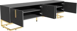 Tv-kast met laden - Lowboard meubel - Media opbergen - Gestructureerde deur - 170 x 40 x 455 cm — thumbnail 7