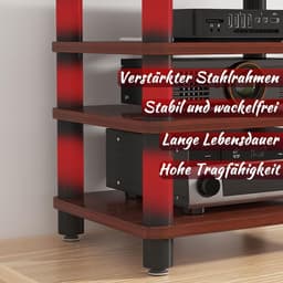 Tv-meubel Hifi-rek - Printerstandaard Opbergmeubel - Media Organisatie - Schokabsorberende Voet - Diverse Maten - Hout Staal — thumbnail 4