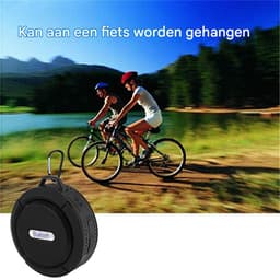 QTTVBTNA -Douche Speaker - Badkamer Speaker - Shower Speaker - Draagbare Speaker - Bluetooth Speaker - Met Zuignap - Waterproof - USB Oplaadbaar - 9*3cm - Zwart — thumbnail 8