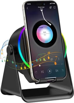 Kraftverdia - 5-in-1 Wireless Mini RGB Speaker - Telefoonhouder - Telefoonhouders Auto - Magnetisch - Bluetooth Speaker - Draadloze Oplader - Wireless charger - GSM Lader - 360° verstelbare houder voor iPhone/Android/iPad/Samsung - Cadeau — thumbnail 1