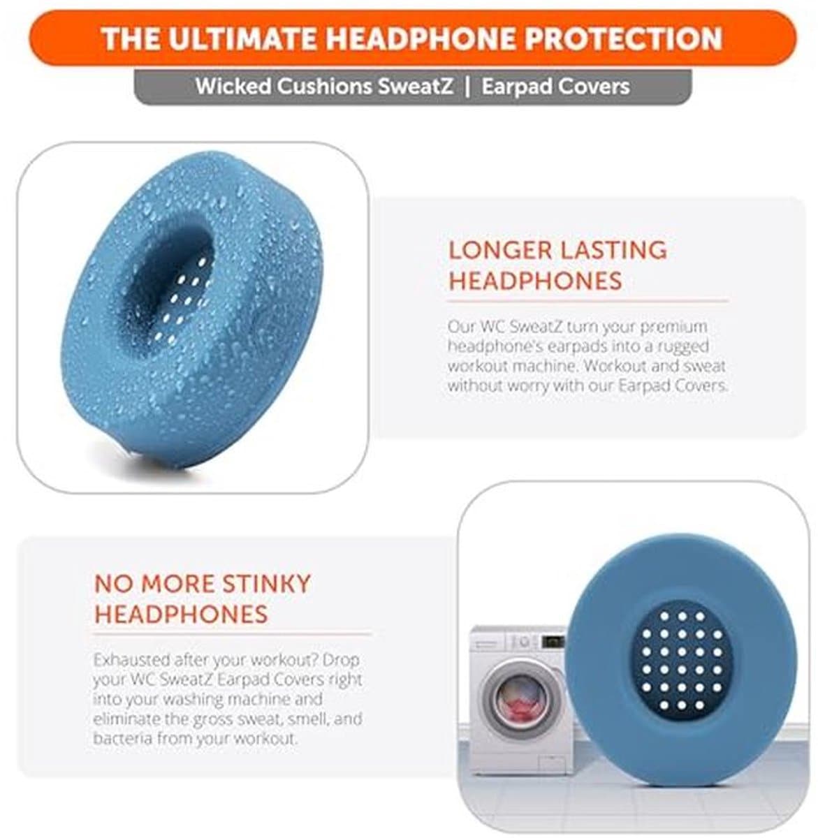 Zweetbestendige Hoofphone Covers voor Beats Solo - Comfortabel, Wasbaar en Gepatenteerd - Blue Slate — afbeelding 1