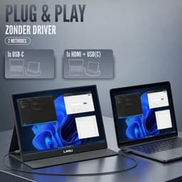 Portable Monitor Flex 15.6" - Full HD Draagbare monitor - Draagbaar scherm met USB-C & HDMI - Plug & Play - Incl. Beschermhoes — thumbnail 5