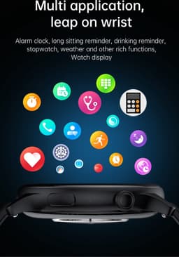 DrPhone DTX Ultra2 – 1.43 Inch AMOLED Smartwatch – Smartwatch Met Mobiele App – Always On Smartwatch – Volledige Belfunctie – Zuurstof/Hartslag/Bloeddruk meter - Zilver — thumbnail 6