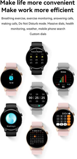 DrPhone DTX Ultra2 – 1.43 Inch AMOLED Smartwatch – Smartwatch Met Mobiele App – Always On Smartwatch – Volledige Belfunctie – Zuurstof/Hartslag/Bloeddruk meter - Zilver — thumbnail 3
