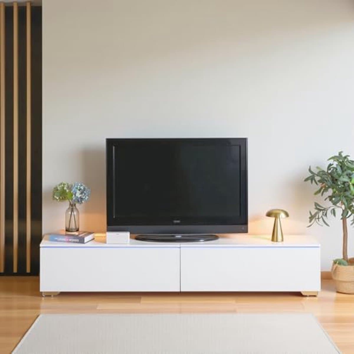 Moderne TV Kast met LED Verlichting - Wand- of Staande Opstelling - 180 cm — afbeelding 1