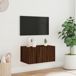 TV wandmeubel met LED verlichting 60x35x31 cm bruin eiken, muurkast, tv kast, zwevend tv meubel — thumbnail 5