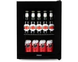 PRIMO PR193BC Drankkoelkast - Minibar - Mini Koelkast - Glazen deur - 33L - C - Zwart