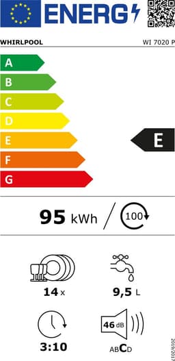 Whirlpool WI 7020 P Volledig ingebouwd 14 couverts — thumbnail 2