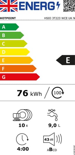 Hotpoint ( Bauknecht ) HSIO 3T223 WCE | Inbouw vaatwasser | 45 cm — thumbnail 3