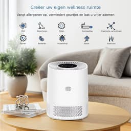 Luchtreiniger – air purifier – vervangbaar H13 HEPA filter en koolstof filter – 102m3/u – indicatie luchtkwaliteit – tegen stof, allergie, dierenharen, huisstofmijt en kooklucht – 3 snelheden, slaapstand en automatische stand – slimme luchtzuiveraar — thumbnail 5
