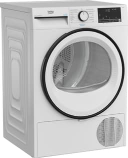 Beko B3T41230, Vrijstaand, Voorlader, Warmtepomp, Zwart, Wit, Draaiknop, Touch, Rechts — thumbnail 6
