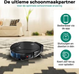 BrinQ Goods - Krachtige Robotstofzuiger Met Dweilfunctie - Met Laadstation - Dweilrobot - Met Afstandsbediening En App - Geschikt voor Huisdieren - Slimme Navigatie — thumbnail 11