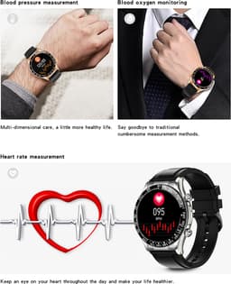 Darenci Smartwatch Superior Pro - Smartwatch heren - Activity Tracker - Touchscreen -  Bluetooth bellen - Bluetooth muziek - Stalen band - Heren - Horloge - Stappenteller - Bloeddrukmeter - Verbrande calorieën - Zuurstofmeter - Waterdicht - Roségoud — thumbnail 20