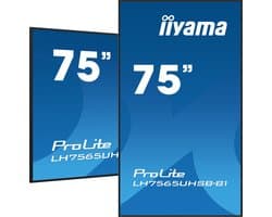 iiyama LH7565UHSB-B1 beeldkrant Kiosk-ontwerp 189,2 cm (74.5") LED Wifi 800 cd/m² 4K Ultra HD Zwart Type processor Android 11 24/7