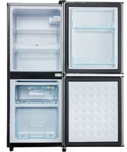 Sweiko 106L Tweezonige Energiebesparende Koelkast, 60L Koelkast + 46L 4-Sterrenvriezer, 7-Temperatuurinstellingen, 45 dB, Geborsteld Grijs-Zilver, LED verlichting, verstelbare planken, 166 kWh/Jaar — thumbnail 3