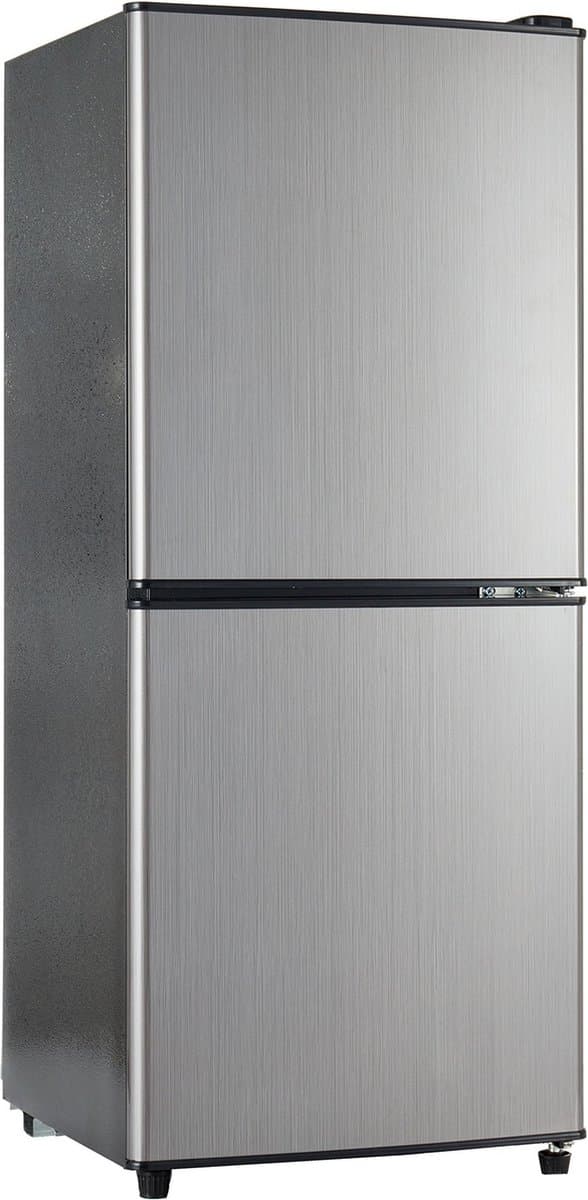 Merax 106L Mini Koelkast met Vriesvak – Minikoelkast 60L Koelruimte en 46L Vriesruimte – 7 Temperatuurinstellingen – LED-Verlichting – Stil 45 dB – Zilver — afbeelding 1
