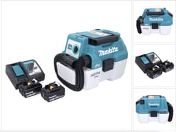 Makita DVC 750 LRT accustofzuiger LXT 18 V 67 mbar 7,5 l borstelloos + 2x accu 5,0 Ah + oplader — thumbnail 1