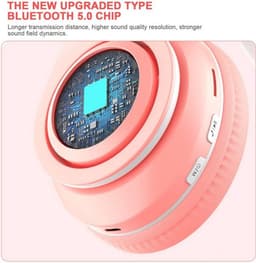 RyC Toys Kinder Hoofdtelefoon- blauw |Draadloze Koptelefoon-Kids Headset-Over Ear-Bluetooth-Microfoon-Katten Oortjes-Led Verlichting — thumbnail 6