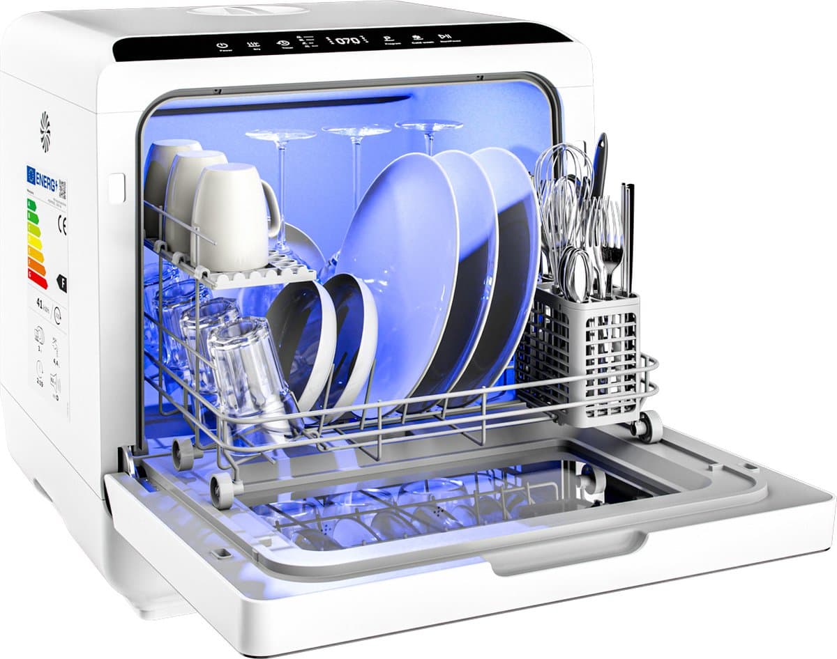 MONZANA Vaatwasser - Mini 46x45x44cm App Bediening 4,5l - Wit — afbeelding 1
