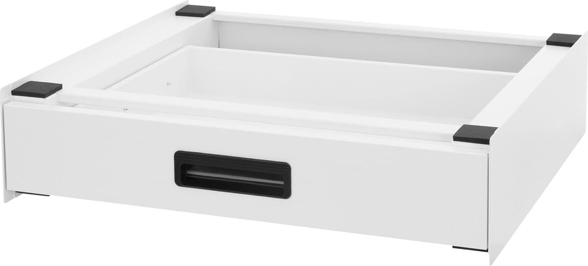 Tussenstuk voor wasmachine en droger – Universeel tussenbouwframe met lade 60,5x54 cm in wit ML design — afbeelding 1