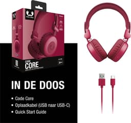 Fresh ‘n Rebel Code Core – Draadloze on-ear koptelefoon – Bluetooth - 30 uur Speeltijd - Rood - Berry Red — thumbnail 6