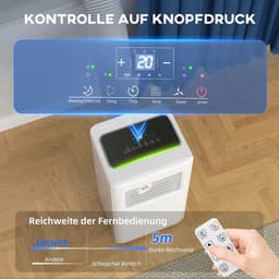3-in-1 Mobiele airco - 9000 BTU - Draagbare airconditioner - 3-in-1 koelen, ventilator en luchtontvochtiger - geschikt voor ruimte tot 28 m² - met afstandsbediening en 24-uurs timer - LED-display - wit — thumbnail 11