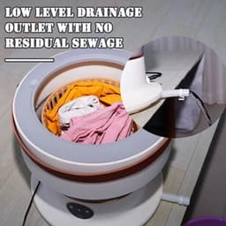 Collox Opvouwbare Wasmachine - Draagbare wasmachine - 6,5 L - Met handig afvoermandje - 28 x 29 cm - Grijs — thumbnail 5